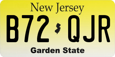 NJ license plate B72QJR
