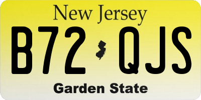 NJ license plate B72QJS