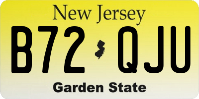 NJ license plate B72QJU