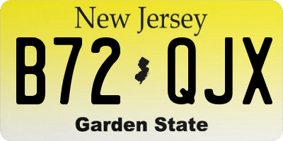 NJ license plate B72QJX