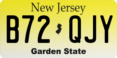 NJ license plate B72QJY