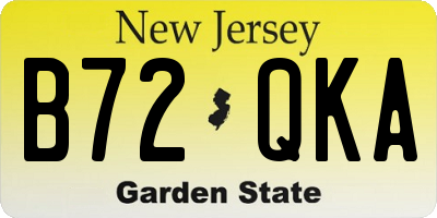 NJ license plate B72QKA