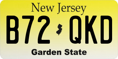NJ license plate B72QKD