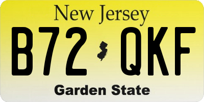 NJ license plate B72QKF