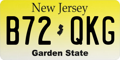 NJ license plate B72QKG