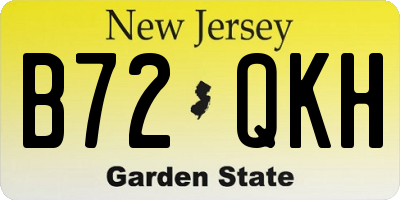 NJ license plate B72QKH