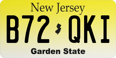 NJ license plate B72QKI