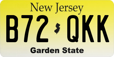NJ license plate B72QKK