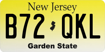 NJ license plate B72QKL
