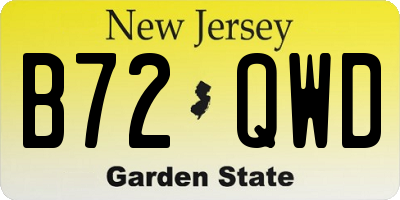 NJ license plate B72QWD