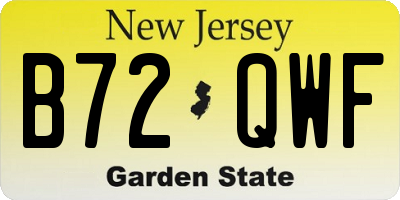 NJ license plate B72QWF