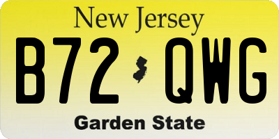 NJ license plate B72QWG
