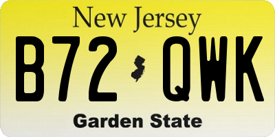 NJ license plate B72QWK