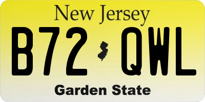 NJ license plate B72QWL