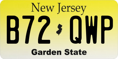 NJ license plate B72QWP