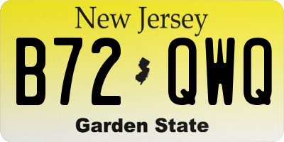NJ license plate B72QWQ