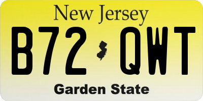 NJ license plate B72QWT