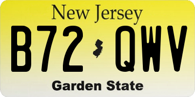NJ license plate B72QWV