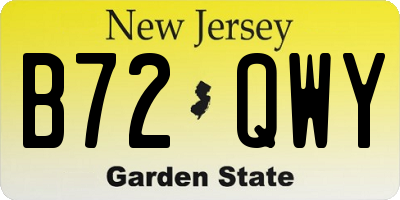 NJ license plate B72QWY