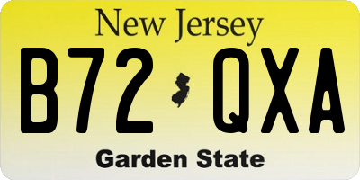 NJ license plate B72QXA