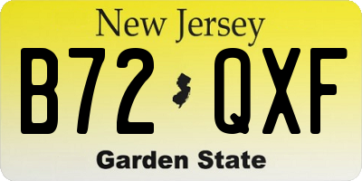 NJ license plate B72QXF