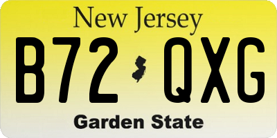 NJ license plate B72QXG
