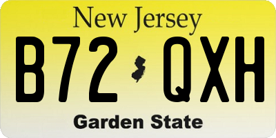 NJ license plate B72QXH