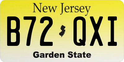 NJ license plate B72QXI