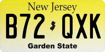 NJ license plate B72QXK