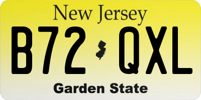 NJ license plate B72QXL