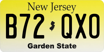NJ license plate B72QXO
