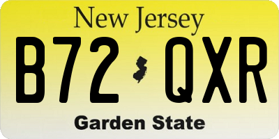 NJ license plate B72QXR