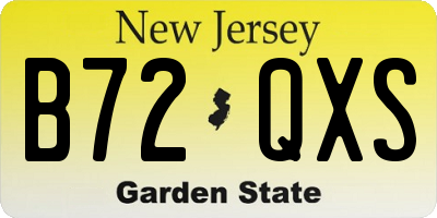 NJ license plate B72QXS