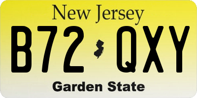 NJ license plate B72QXY