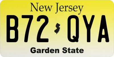 NJ license plate B72QYA