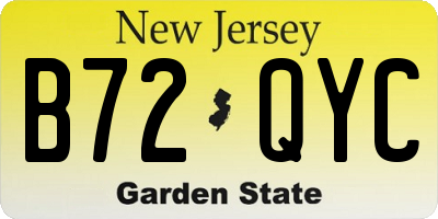 NJ license plate B72QYC