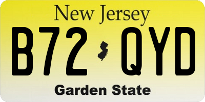 NJ license plate B72QYD
