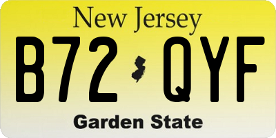 NJ license plate B72QYF
