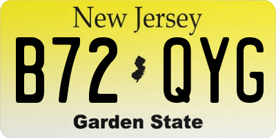 NJ license plate B72QYG