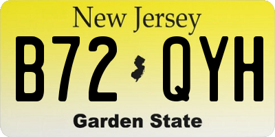 NJ license plate B72QYH
