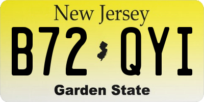NJ license plate B72QYI