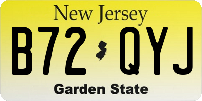 NJ license plate B72QYJ