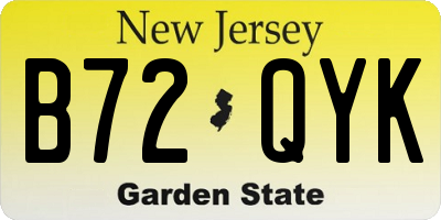 NJ license plate B72QYK
