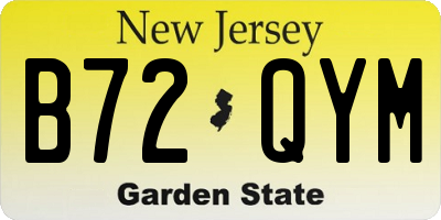 NJ license plate B72QYM