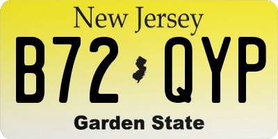 NJ license plate B72QYP
