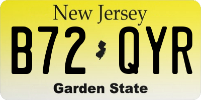 NJ license plate B72QYR