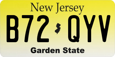 NJ license plate B72QYV