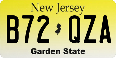 NJ license plate B72QZA