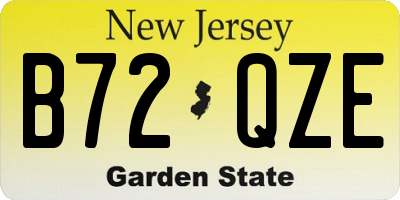 NJ license plate B72QZE