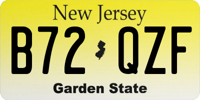 NJ license plate B72QZF